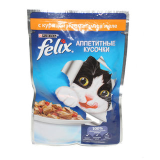 Корм для кошек желе Феликс курица-томат  85г